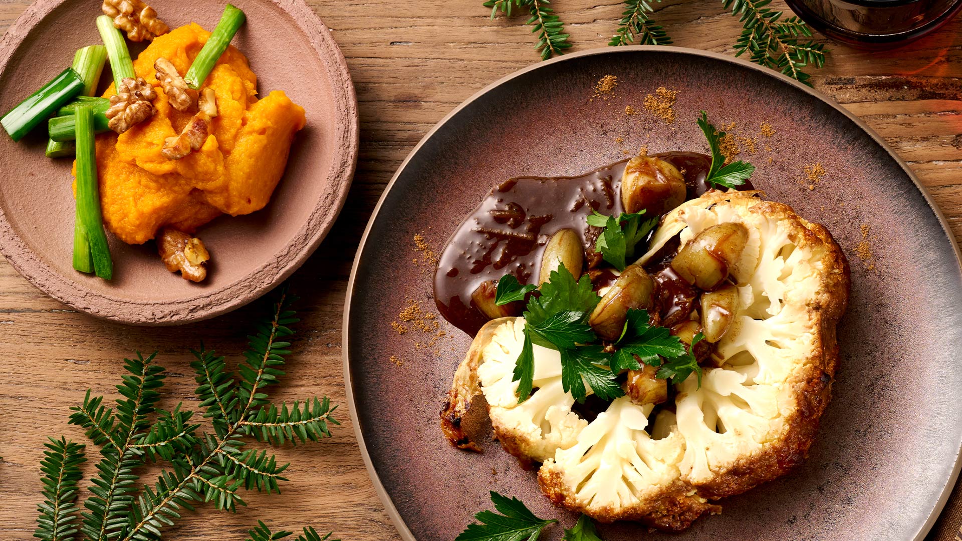 Blumenkohlbraten an Knusperhexesauce