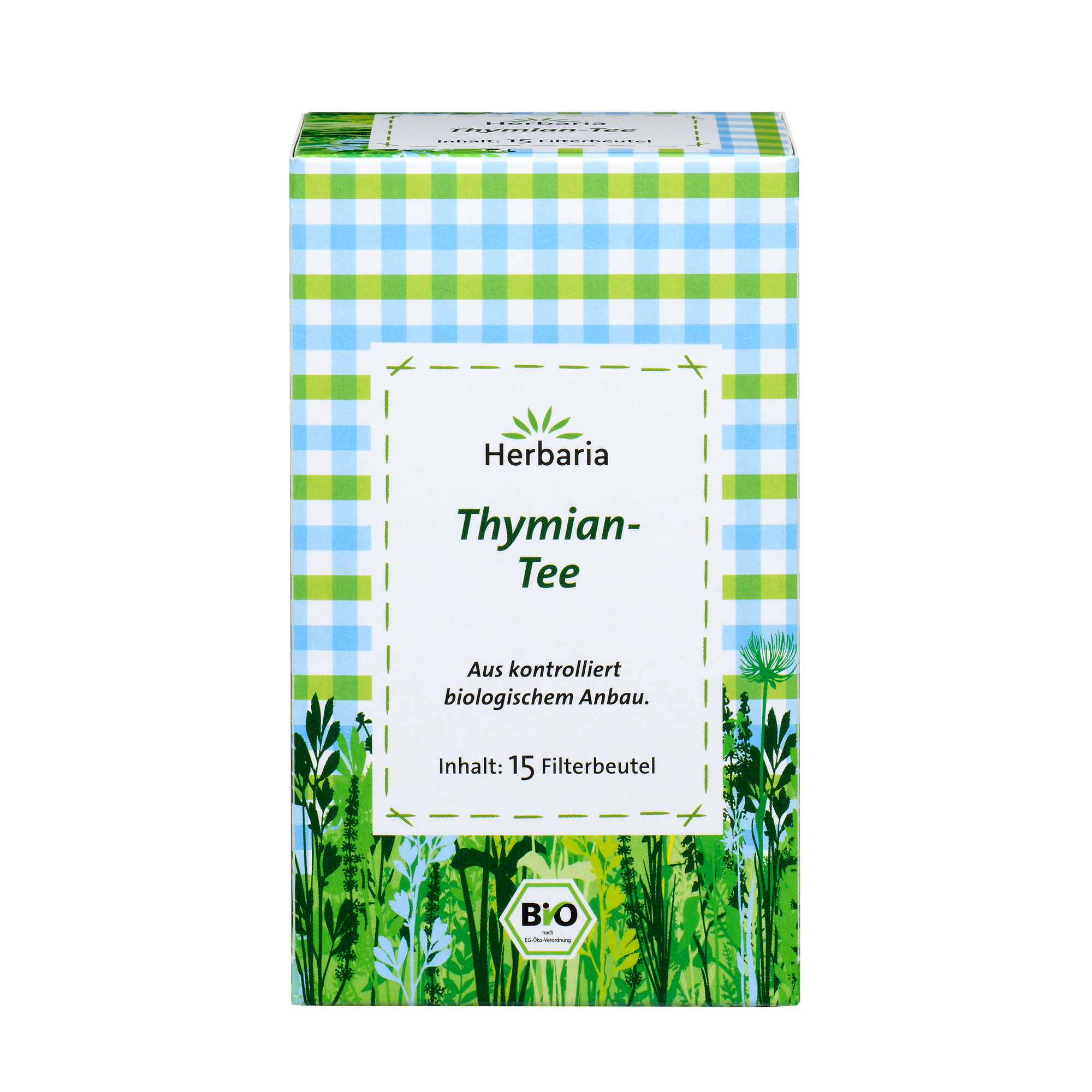 "Herbaria Thymian-Tee Bio-Kräutertee 15 Filterbeutel."