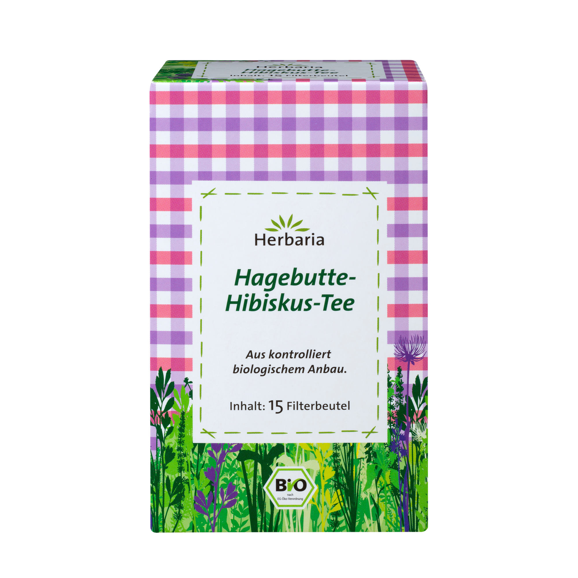 "Herbaria Hagebutte-Hibiskus Bio-Tee 15 Filterbeutel."