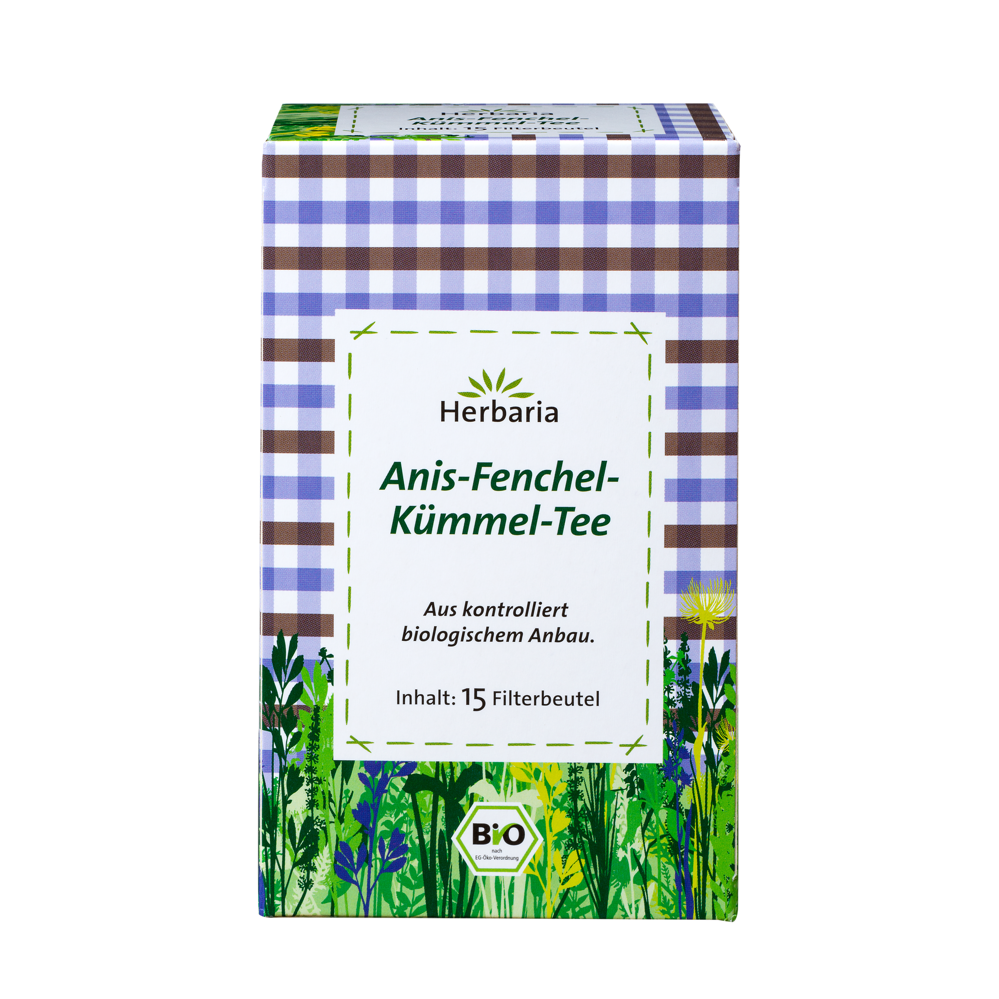 "Herbaria Anis-Fenchel-Kümmel-Tee Bio-Kräutertee 15 Filterbeutel."
