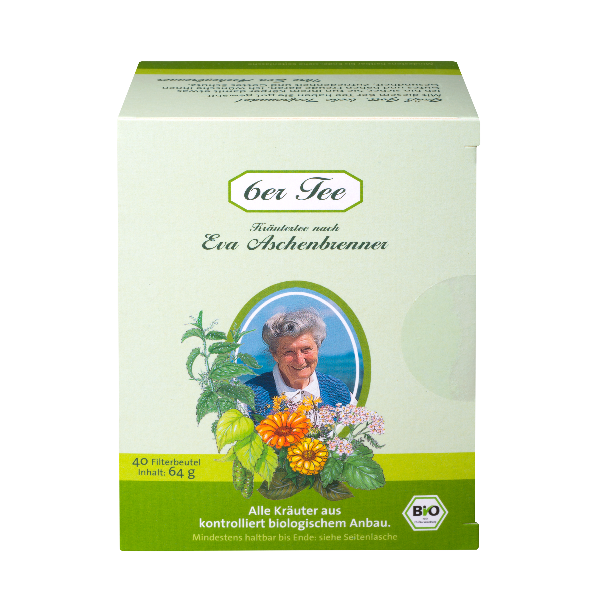 "6er Tee Eva Aschenbrenner Bio-Kräutertee 40 Filterbeutel."
