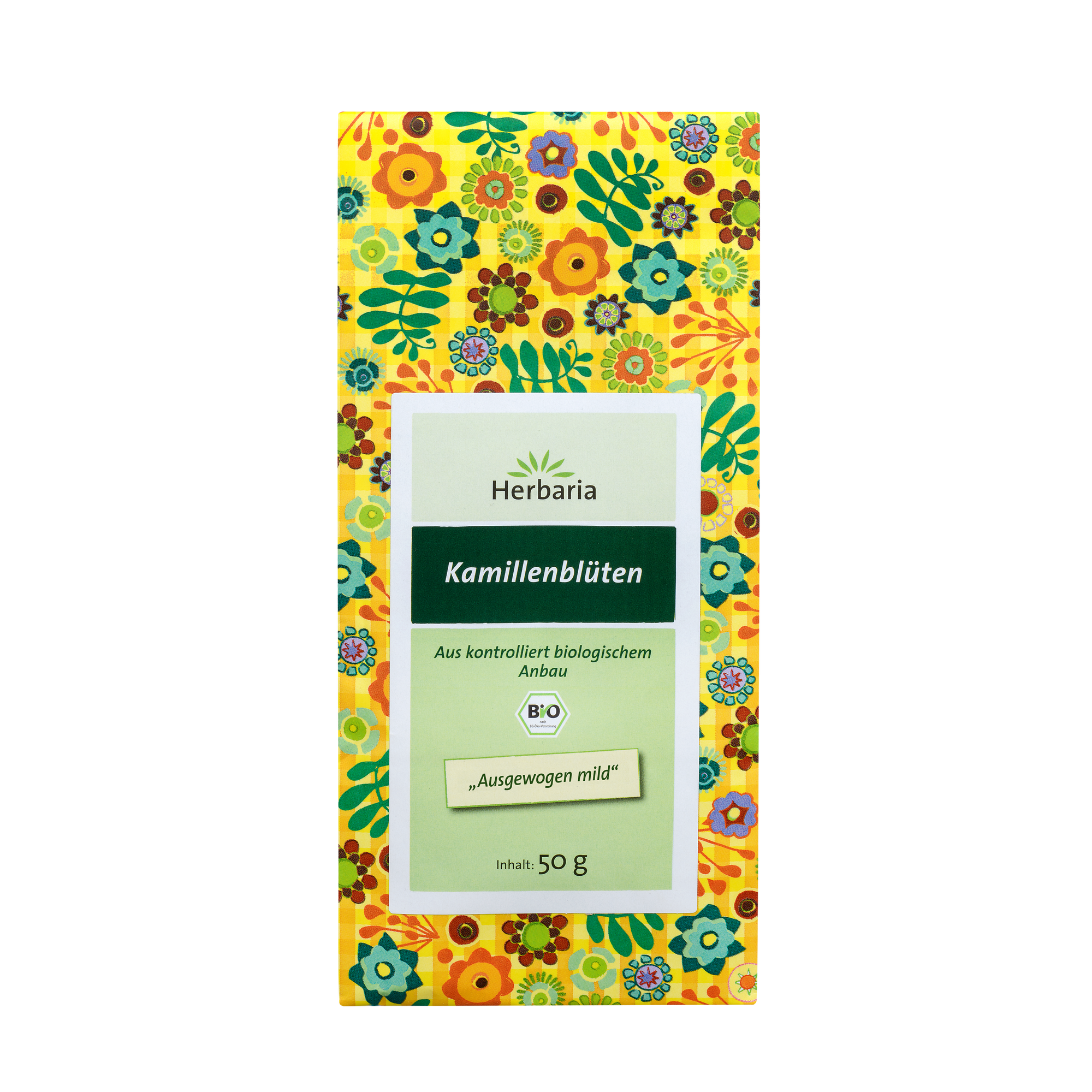 "Herbaria Kamillenblüten bio Bio-Kräutertee."