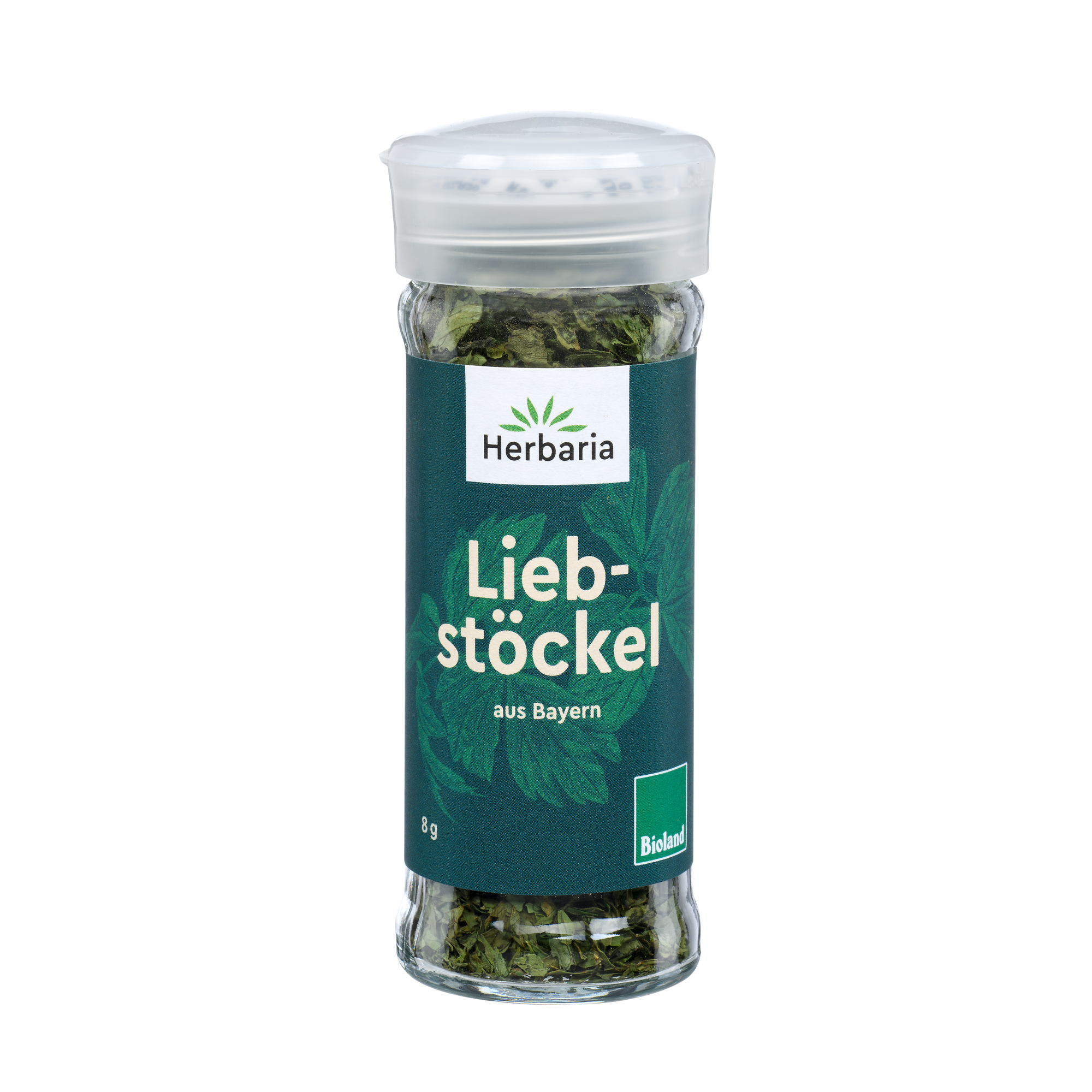 Herbaria Bio-Liebstöckel in Bioland-Qualität im Glas-Gewürzstreuer.