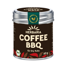 "Herbaria Coffee BBQ Bio-Gewürzzubereitung in der Weißblechdose für Gegrilltes und Gebratenes."