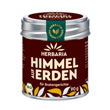 "Herbaria Himmel auf Erden Bio-Gewürzsalz in der Weißblechdose für Rind-, Kalb- und Schweinefleisch."