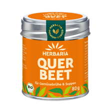 "Herbaria Querbeet Bio-Gemüsebrühe in der Weißblechdose für Salate, Soßen oder als Suppe."