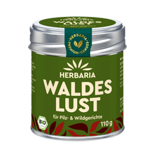 "Herbaria Waldeslust Bio-Gewürzsalz in der Weißblechdose für Wild-, Wildgeflügel- und Pilzgerichte."