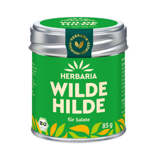 "Herbaria Wilde Hilde Bio-Gewürzsalz in der Weißblechdose für klassische Salate der deutschen Küche."
