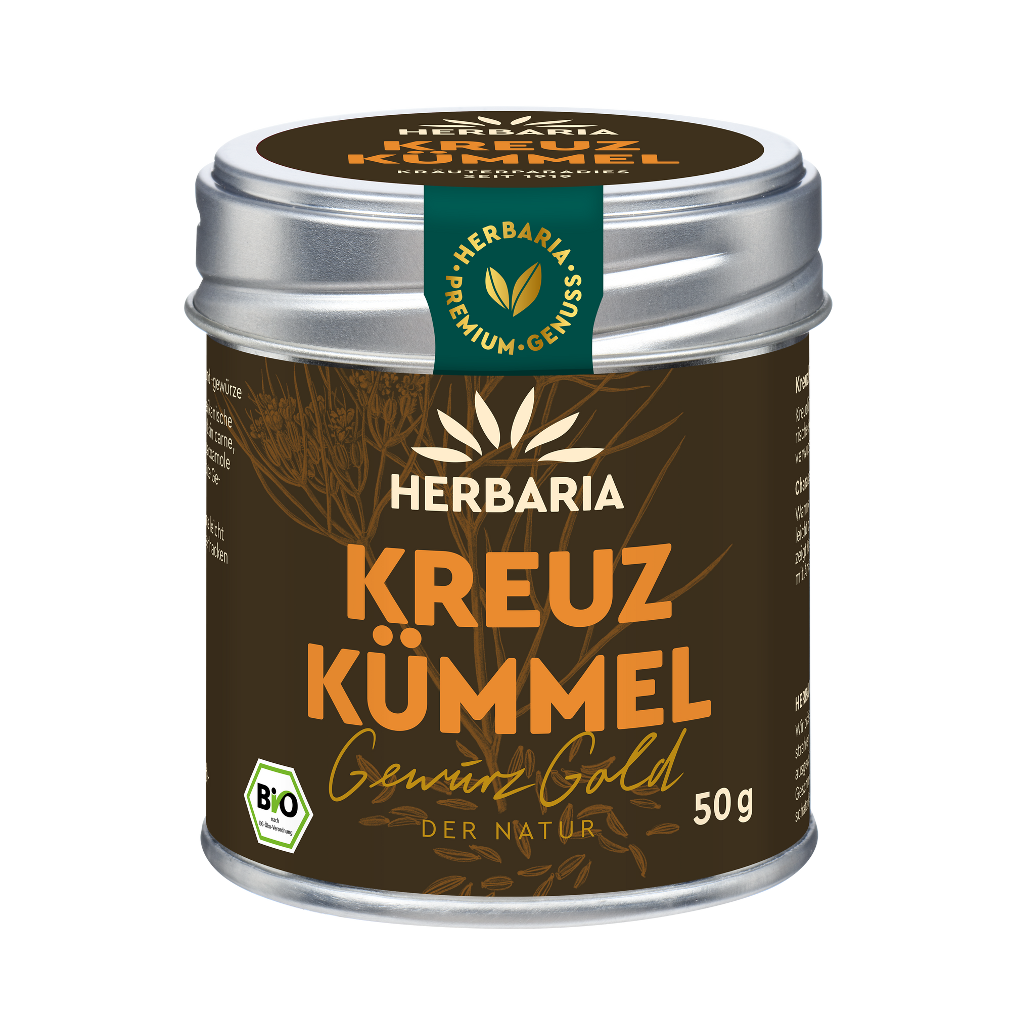 "Herbaria Bio-Kreuzkümmel ganze Samen in der Weißblechdose."