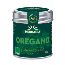 "Herbaria Bio-Oregano in Bioland-Qualität in der Weißblechdose."