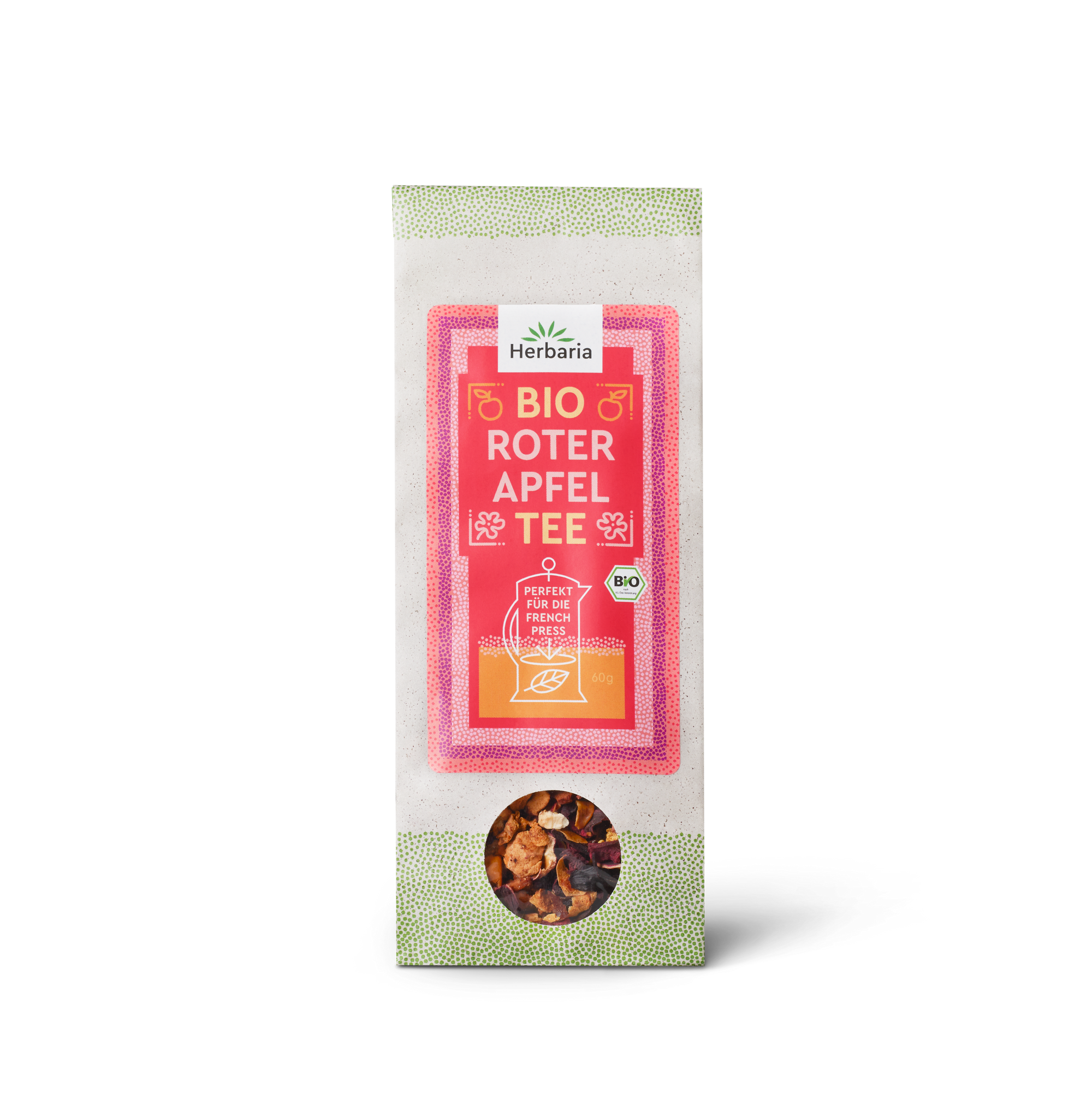 "Herbaria Teemischung Roter Apfel loser Bio-Früchtetee."